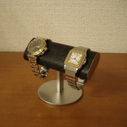 バレンタインデーに　2本掛けブラック楕円パイプ腕時計スタンド　 ak-design　N130110 5枚目の画像