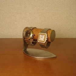 バレンタインデーに　腕時計　飾る　かわいいリーフ台座2本掛け腕時計スタンド　90630の1 2枚目の画像