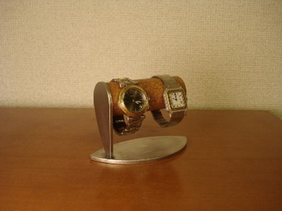 バレンタインデーに　腕時計　飾る　かわいいリーフ台座2本掛け腕時計スタンド　90630の1 3枚目の画像