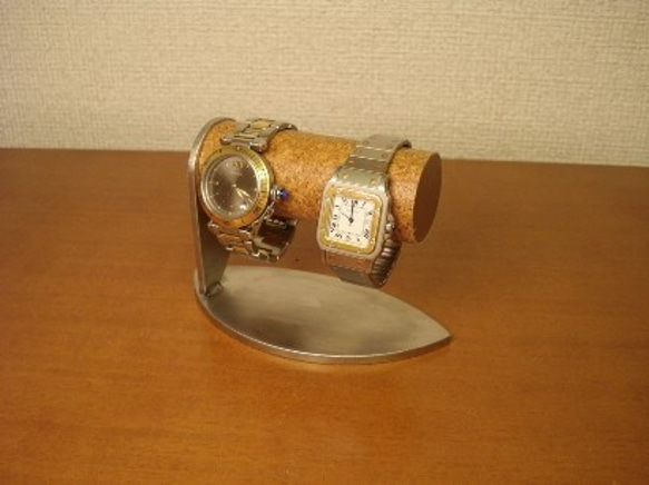 バレンタインデーに　腕時計　飾る　かわいいリーフ台座2本掛け腕時計スタンド　90630の1 6枚目の画像