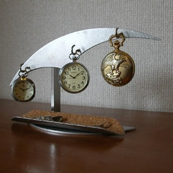 バレンタインデーに　3本掛け懐中時計ディスプレイロングトレイ　　ak-design 2枚目の画像