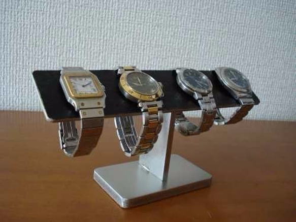バレンタインデーにどうぞ！　4本掛けブラックバー腕時計スタンド　ak-design 1枚目の画像