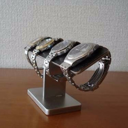 バレンタインデーにどうぞ！　4本掛けブラックバー腕時計スタンド　ak-design 9枚目の画像
