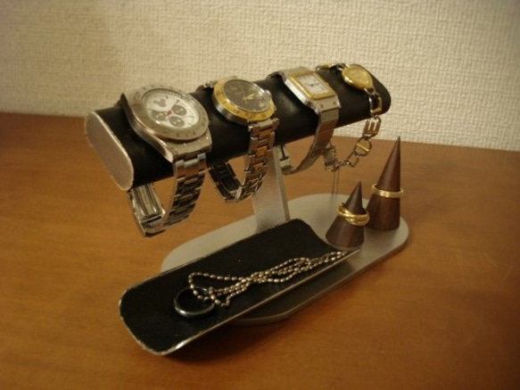 腕時計　リング　収納　楕円ブラック腕時計4本掛けアクセサリースタンド　No.130115 9枚目の画像