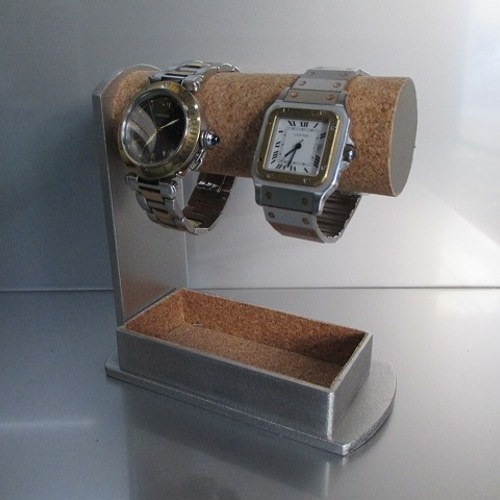 アクセサリー 飾る ブラック6本掛け腕時計スタンド ロングトレイタイプ