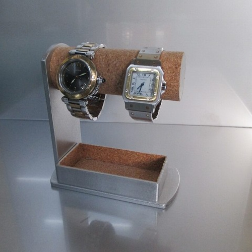 腕時計 飾る 2本掛け腕時計スタンド トレイ付き その他インテリア雑貨