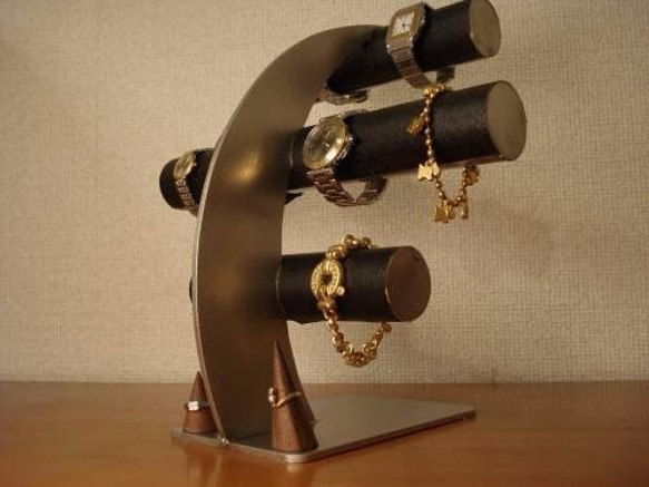 誕生日プレゼントに　ブラック8本掛け腕時計スタンド　指輪スタンドバージョン　ak-design 3枚目の画像