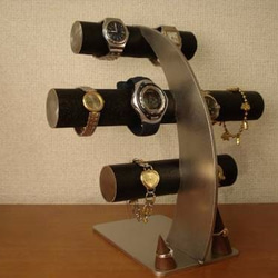 誕生日プレゼントに　ブラック8本掛け腕時計スタンド　指輪スタンドバージョン　ak-design 4枚目の画像