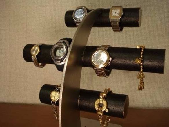 誕生日プレゼントに　ブラック8本掛け腕時計スタンド　指輪スタンドバージョン　ak-design 5枚目の画像