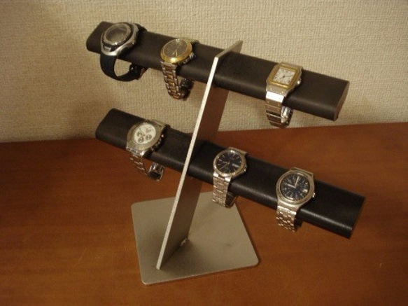 腕時計　飾る　ブラック10本掛けだ円腕時計スタンド 4枚目の画像