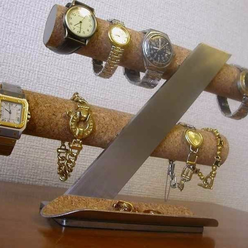 時計 飾る 8本掛けインテリア腕時計収納スタンド ロングトレイ その他 