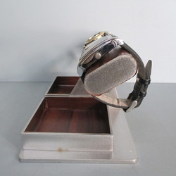 腕時計　飾る　木目調だ円ダブルでかいトレイ腕時計スタンド　ak-design　No.190420 5枚目の画像