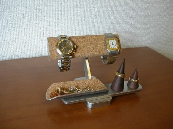 誕生日プレゼントにどうですか？　だ円パイプ　腕時計、リングアクセサリー収納スタンド　受注生産　ak-design　 5枚目の画像