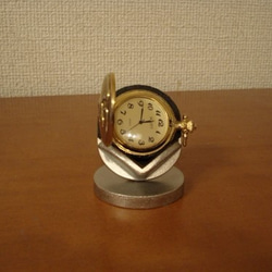 懐中時計スタンド　　横向き懐中時計蓋開きディスプレイスタンド 　ブラック 3枚目の画像