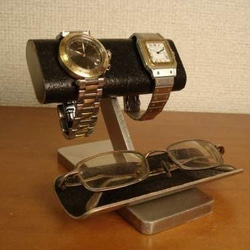 腕時計スタンド 時計スタンド 2本掛けブラック楕円パイプ腕時計
