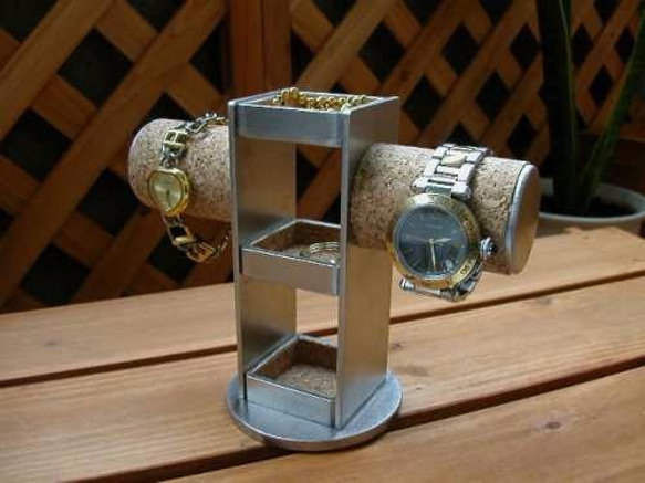 腕時計　飾る　3段トレイ2本掛け腕時計スタンド 2枚目の画像