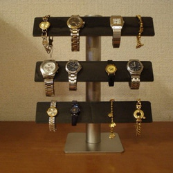 クリスマス 3段バー手動式腕時計スタンド ブラック 2枚目の画像