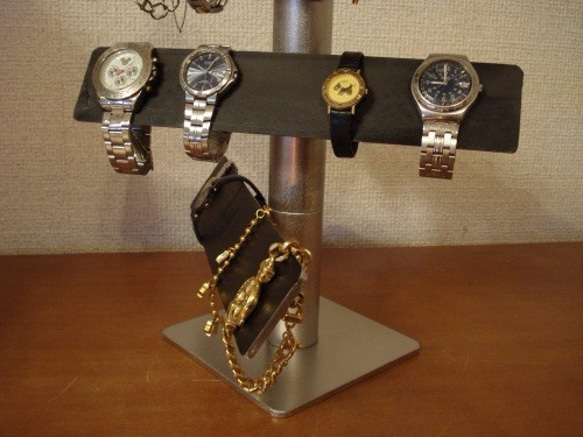 クリスマス 3段バー手動式腕時計スタンド ブラック 5枚目の画像