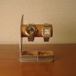 クリスマス　ダブルトレイ付き腕時計スタンド　男性用パイプ 2枚目の画像