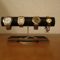 クリスマスにどうぞ　4本掛け腕時計スタンドブラック　 2枚目の画像