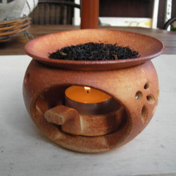 焼き締めの茶香炉 3枚目の画像