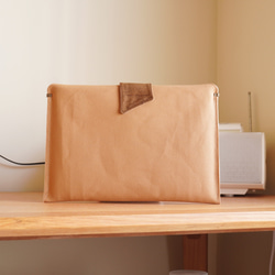 筆記本電腦包 type6（棕色蓋） 尺寸剪裁 帆布 岡山牛仔布 第5張的照片