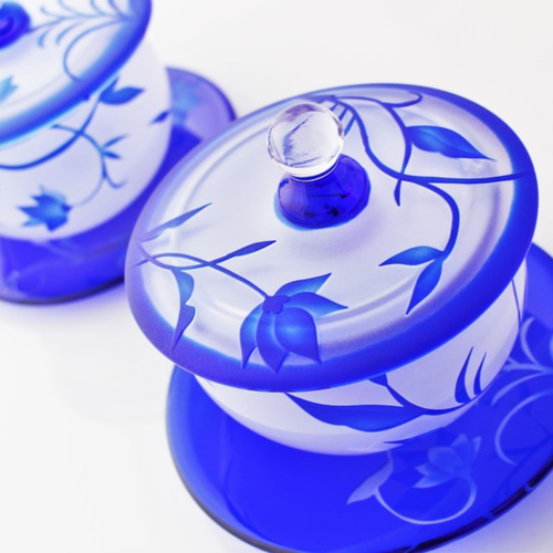 蓋つき 冷茶 湯呑（glass tea cup ) 茶碗・めし碗 glass.saori