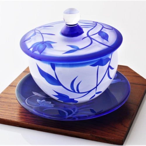 蓋つき 冷茶 湯呑（glass tea cup ) 茶碗・めし碗 glass.saori
