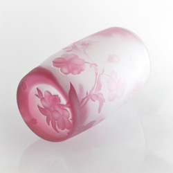 〜櫻花〜粉紅色玻璃清酒瓶Tokkuri壺，彩色玻璃清酒套裝 第5張的照片