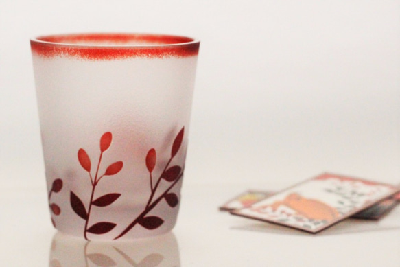 [Hanafuda Glass] Hagi Wild Boar ~ Glass Choco Gui Roaring Sake S 第2張的照片