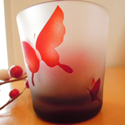 蝶牡丹のミニグラス 2枚目の画像
