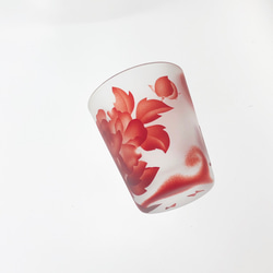 [Hanafuda Glass] 蝴蝶和牡丹 ~ Glass Choko ~ Guinomi Sake Set [定做] 第2張的照片