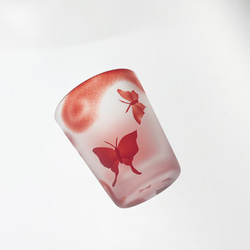 [Hanafuda Glass] 蝴蝶和牡丹 ~ Glass Choko ~ Guinomi Sake Set [定做] 第3張的照片