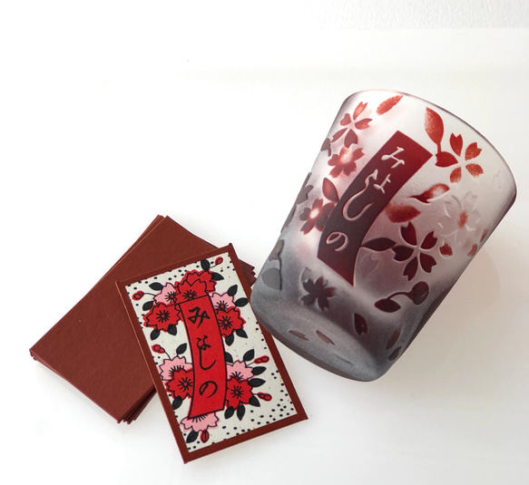 [Hanafuda Glass] Sakura Miyoshi&#39;s Glass Choko Guinomi Sake S 第1張的照片