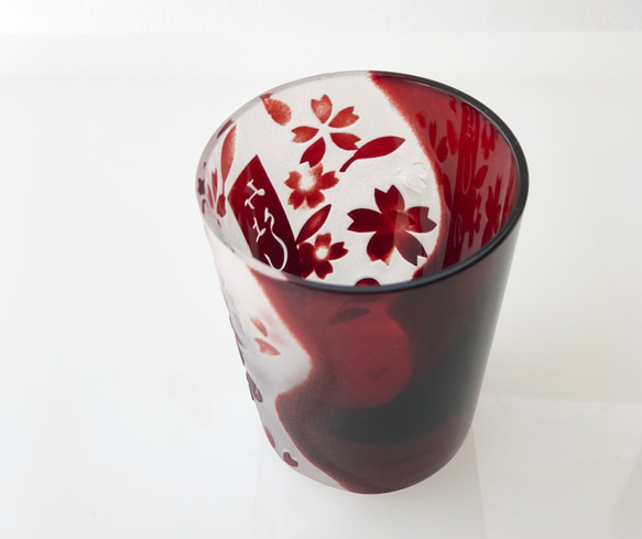 [Hanafuda Glass] Sakura Miyoshi&#39;s Glass Choko Guinomi Sake S 第2張的照片