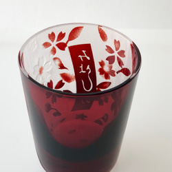 [Hanafuda Glass] Sakura Miyoshi&#39;s Glass Choko Guinomi Sake S 第4張的照片