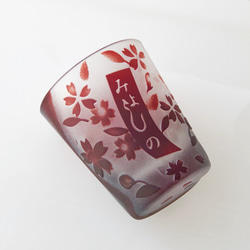 [Hanafuda Glass] Sakura Miyoshi&#39;s Glass Choko Guinomi Sake S 第5張的照片