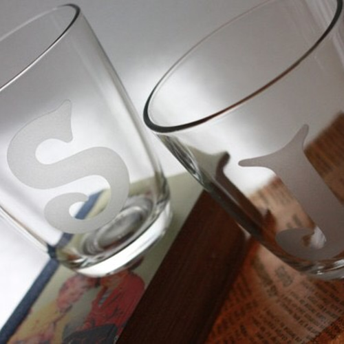 イニシャルガラスのコップ【受注制作】 グラス glass.saori 通販