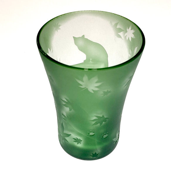 ネコと読書の秋  紅葉　本　赤　タンブラー　グラス 7枚目の画像