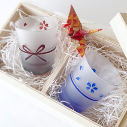 [木盒裝] ~0iwai~ 日式絲帶和櫻花玻璃 ochoco 一對，1 個角色名稱 第1張的照片