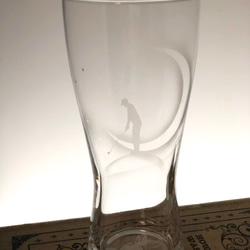 食洗器OK　ビールグラス　三日月夜のゴルフ(受注製作)/Kubire tall glass 1枚目の画像