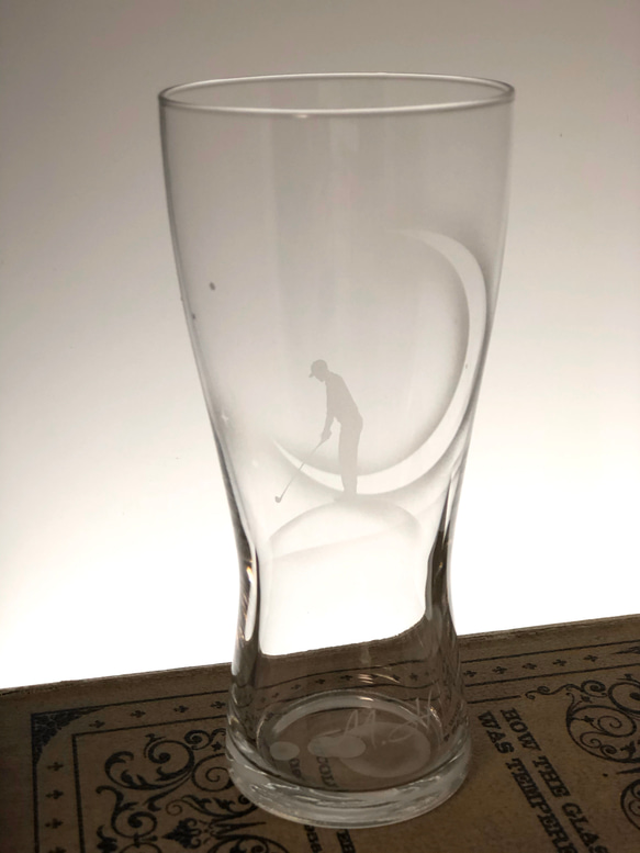 食洗器OK　ビールグラス　三日月夜のゴルフ(受注製作)/Kubire tall glass 1枚目の画像