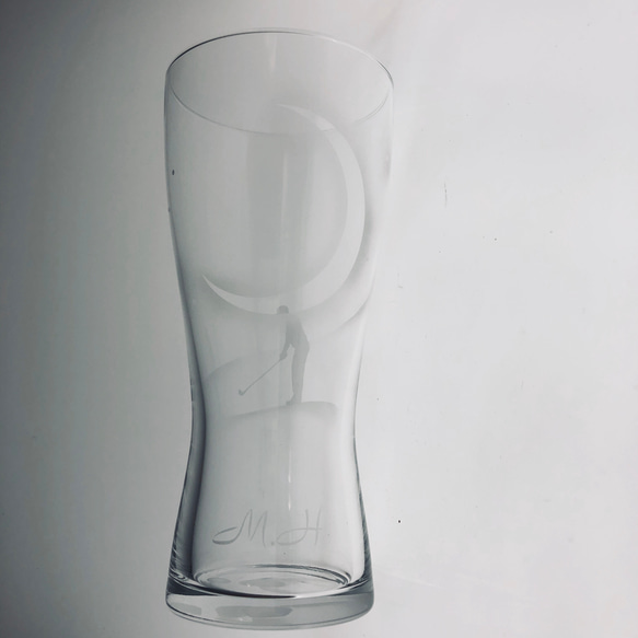 食洗器OK　ビールグラス　三日月夜のゴルフ(受注製作)/Kubire tall glass 6枚目の画像