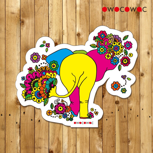 アニマル防水ステッカー♥ゾウ シール・ステッカー owocowac
