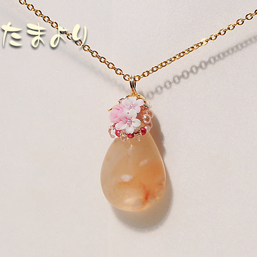 ピンクオパール 穴あき タンブル ana_tumble209 ネックレス 