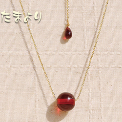 ゴールド チェーンネックレス 赤色ストーン TIFFANY&Co. ティファニー チェーンクロス ハート カラー