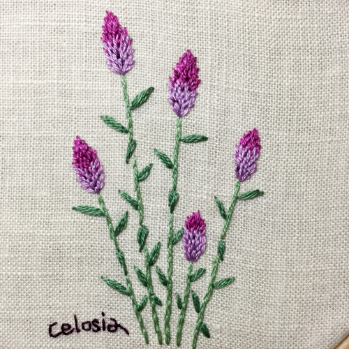ハンドメイド　花束　風景　刺繍　壁掛け　2つセット