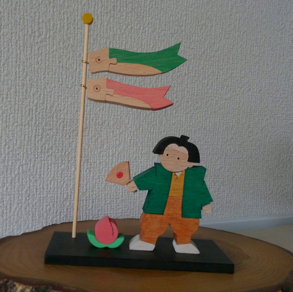 五月人形　桃と桃太郎(小)　A.赤　B.緑 4枚目の画像