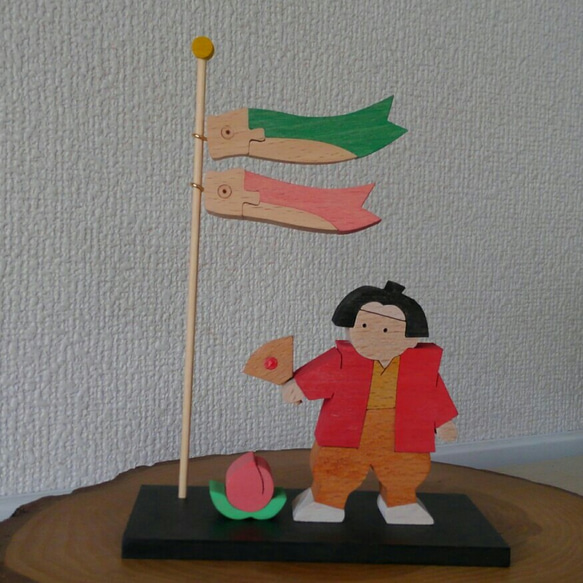 五月人形　桃と桃太郎(小)　A.赤　B.緑 5枚目の画像