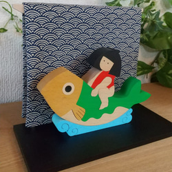 五月人形　鯉乗り金太郎(大)　垂れ幕つき 3枚目の画像